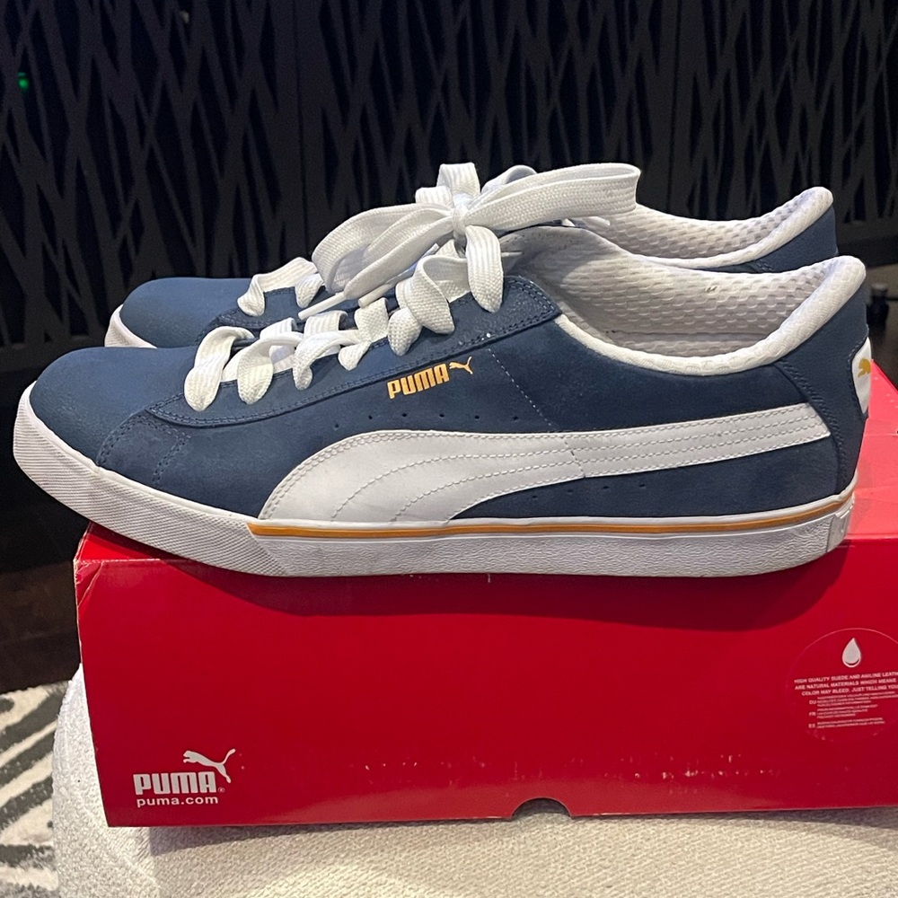 Puma Men's Blue and White Sneakers - Picture 2 of 5